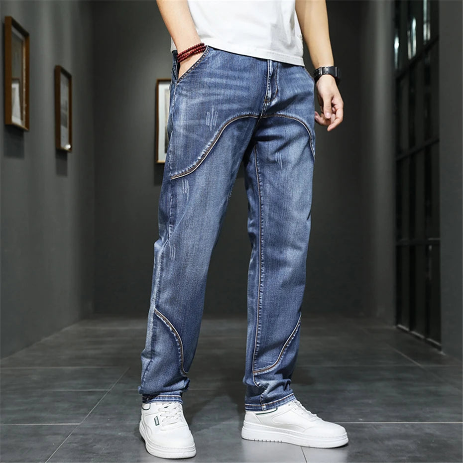 Baggy Straight Solid Casual Loose Jeans