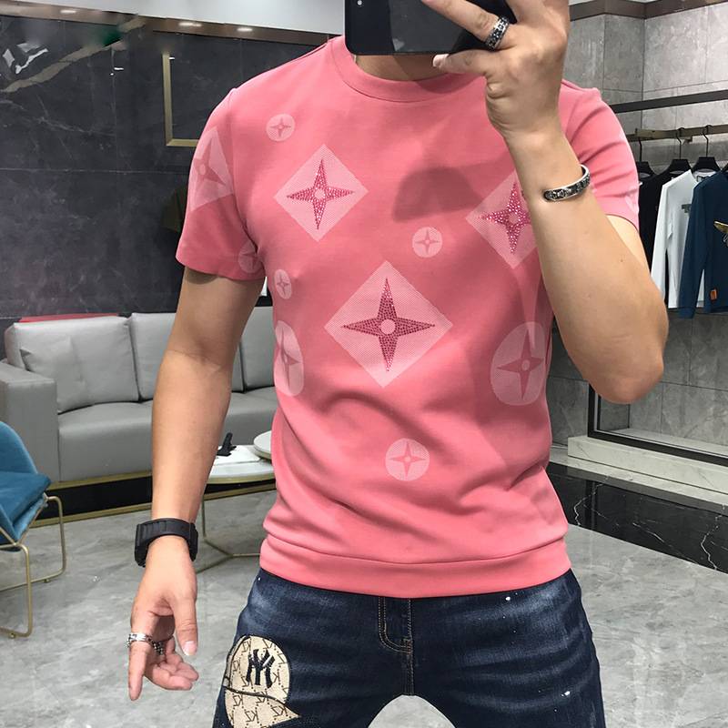 Mono Color Star Geometric Patterned T-Shirt