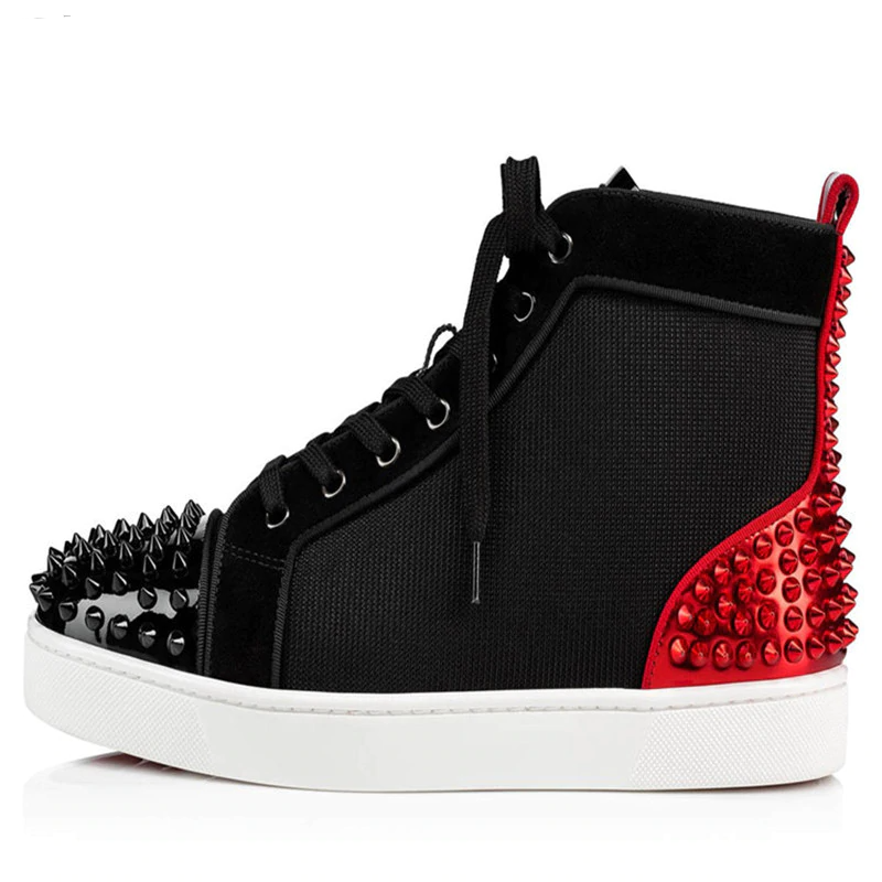 Contrast Color Metallic Spikes Men High Top Sneakers