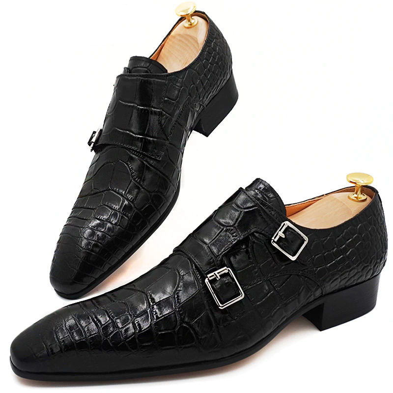 Obsidian Double Monk Strap Shoes