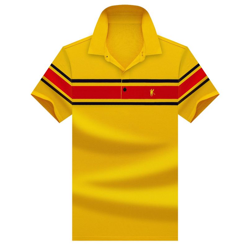Red Horizontal Line Decorated Polo Shirt