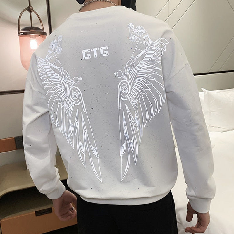 Mechanical Wing Back Printed Polyester Knitwear