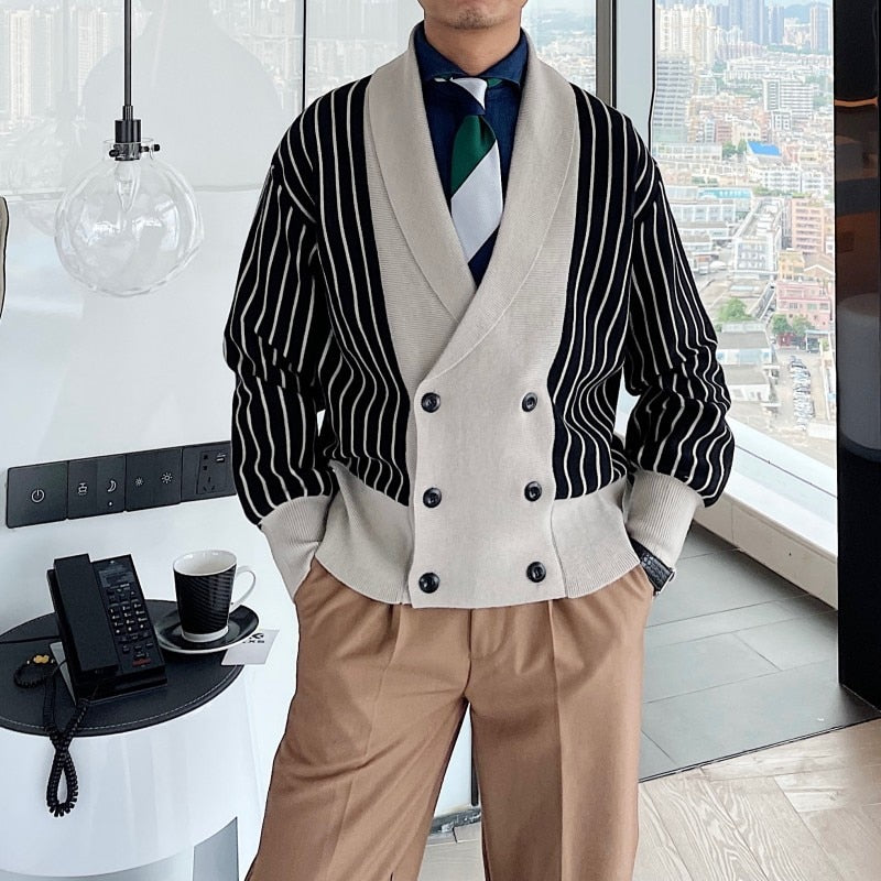 Shawl Lapel Double Breasted Knitwear