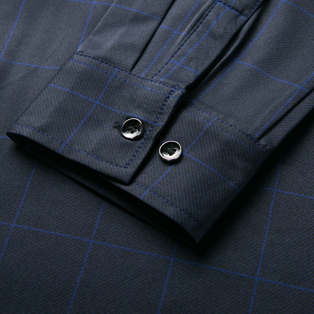 Checkered Lines Printed Pattern Long Sleeve Shirt