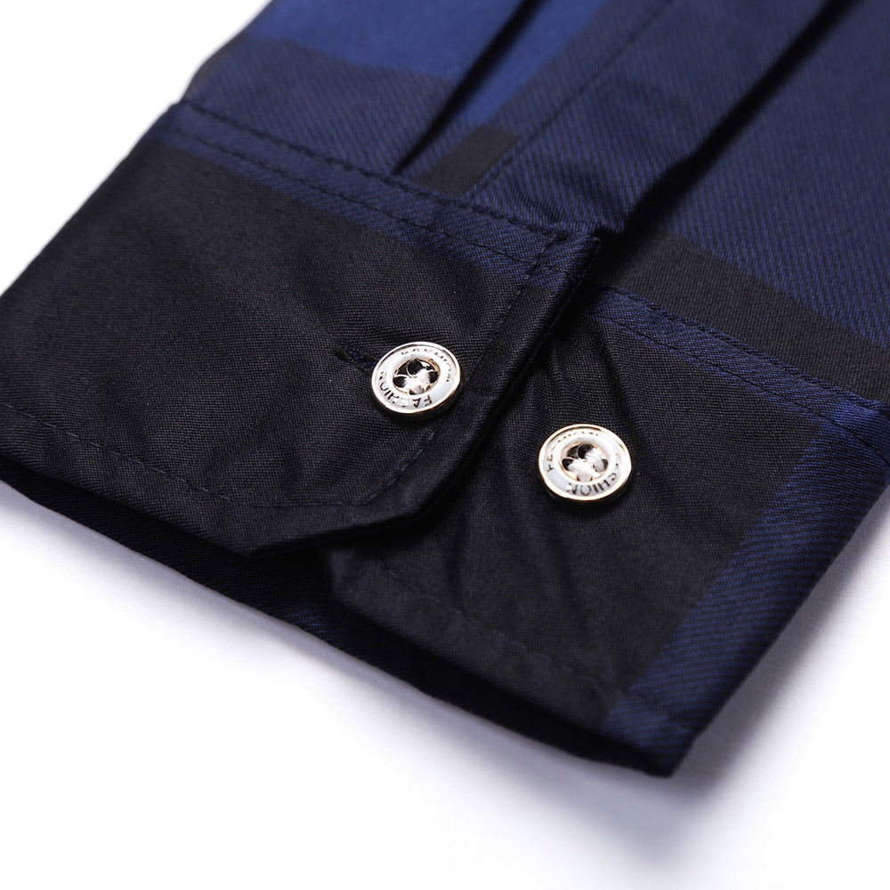 Simple Checkered Pattern Long Sleeve Shirt