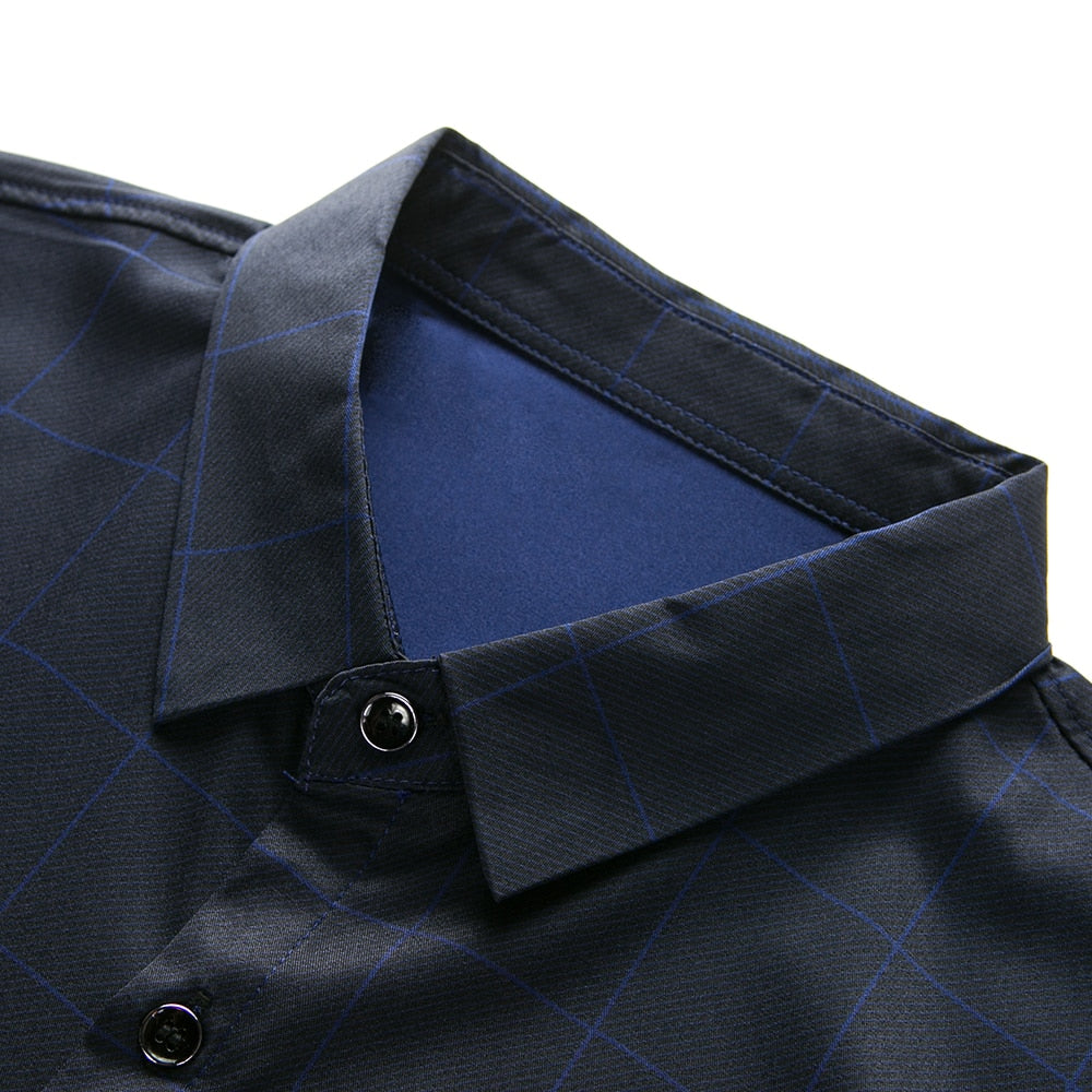 Checkered Lines Printed Pattern Long Sleeve Shirt