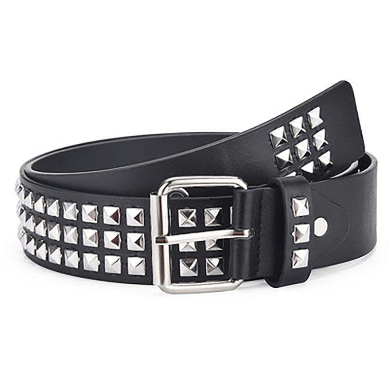 Square Rivet Decoration Leather Belt