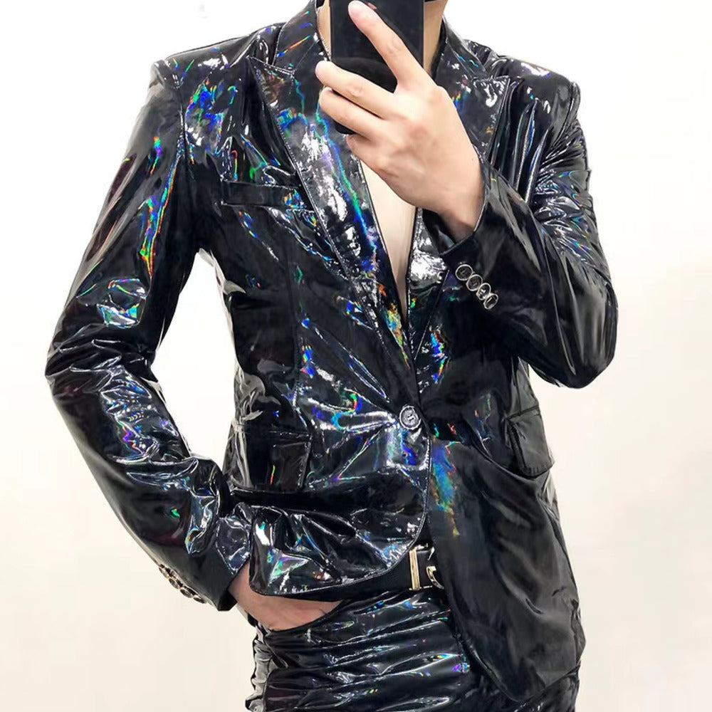 Hologram Black Shiny Blazer