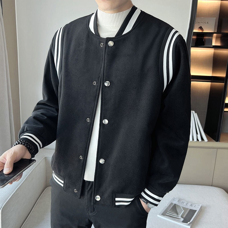 Contrasting Stripes Polyester Jacket