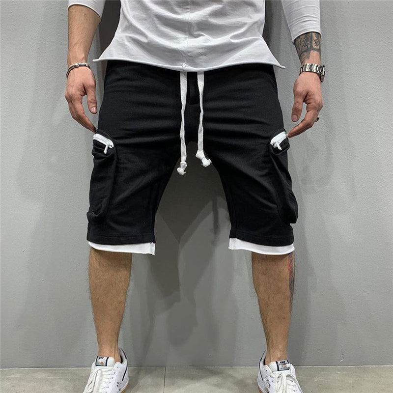 Loose Solid Knee-Length Cotton Short
