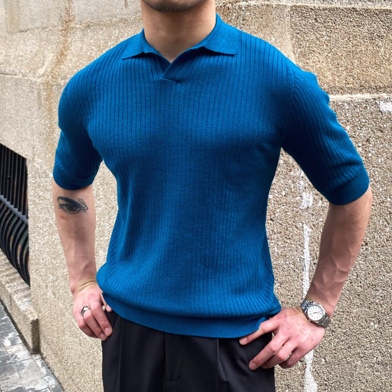 Solid Color Simple Short-Sleeved Polo Shirt