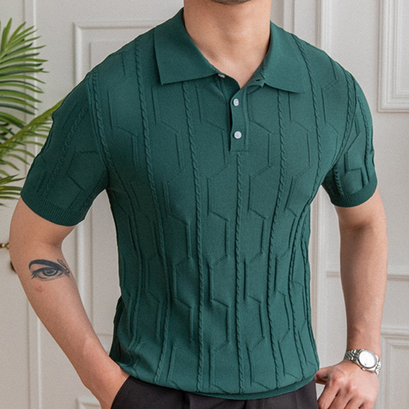 Slim Fit Knitted Summer Men Polo Shirt