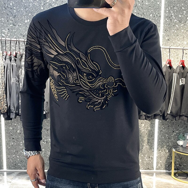 Animal Dragon Head Print Sweater