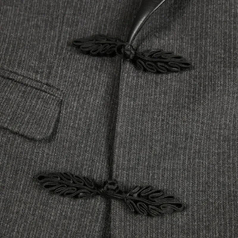 Solid Spliced Collar Polyester Blazer