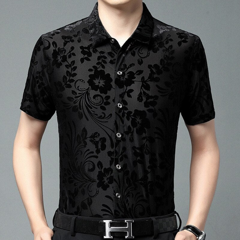 Floral See-Through Printed Shirt