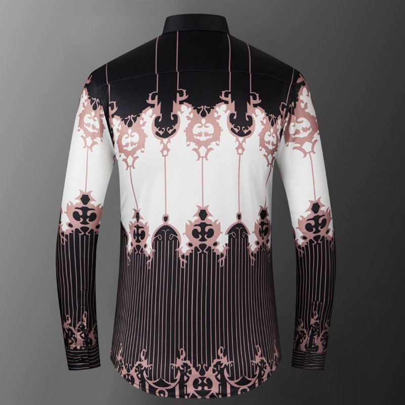 Black Baroque Flower Long Sleeve Shirt