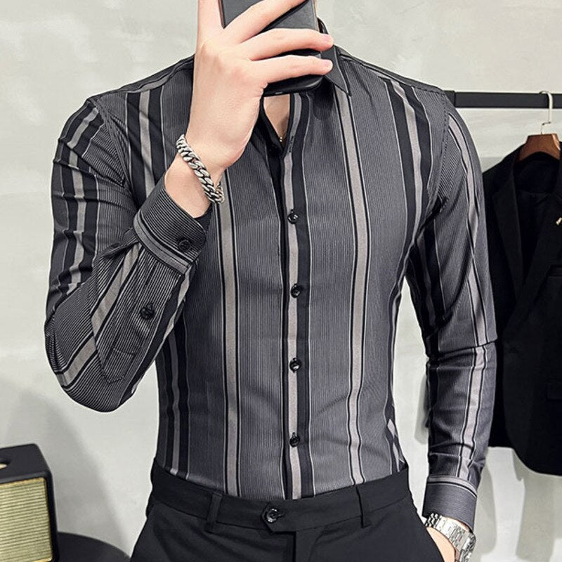 Slim Striped Fancy Business Shirt