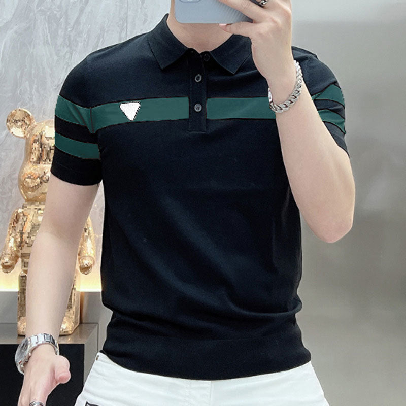 Stylish Contrast Slim Polo Shirt