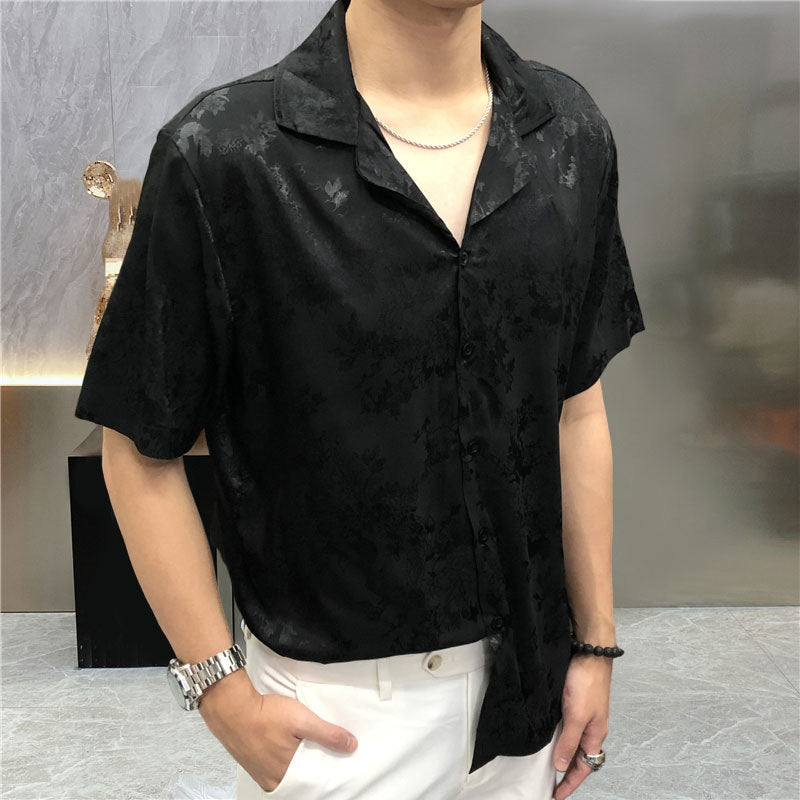 Dark Floral Printed Men Shirt