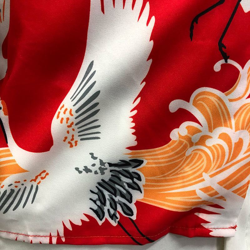 Red Color Flying Bird Printed Shirt