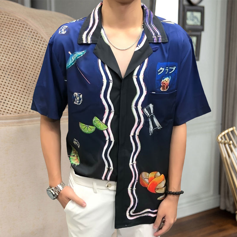 Midsummer Navy Hawaiian Shirt