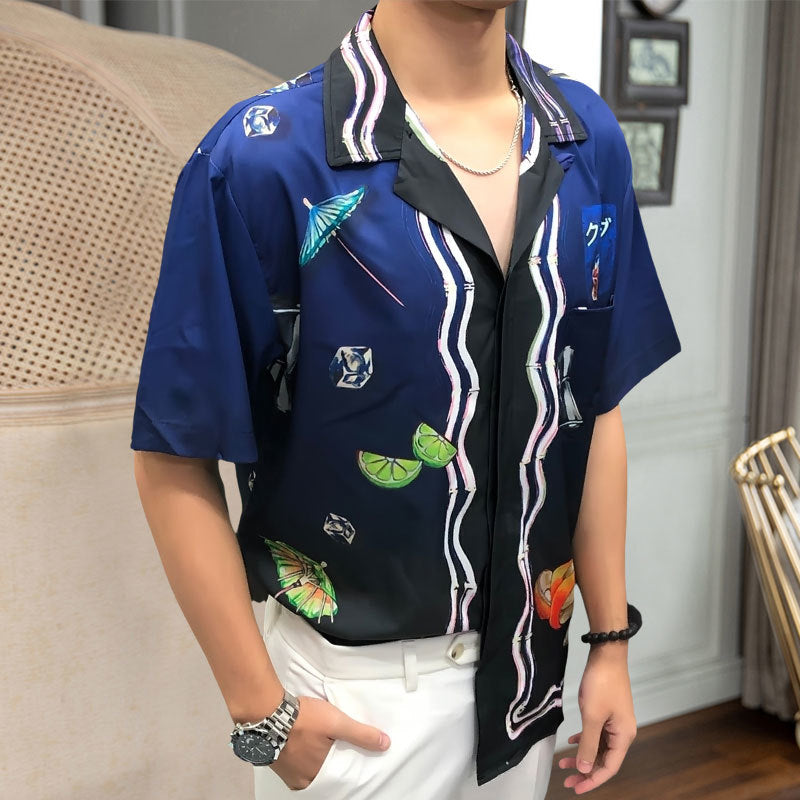 Midsummer Navy Hawaiian Shirt