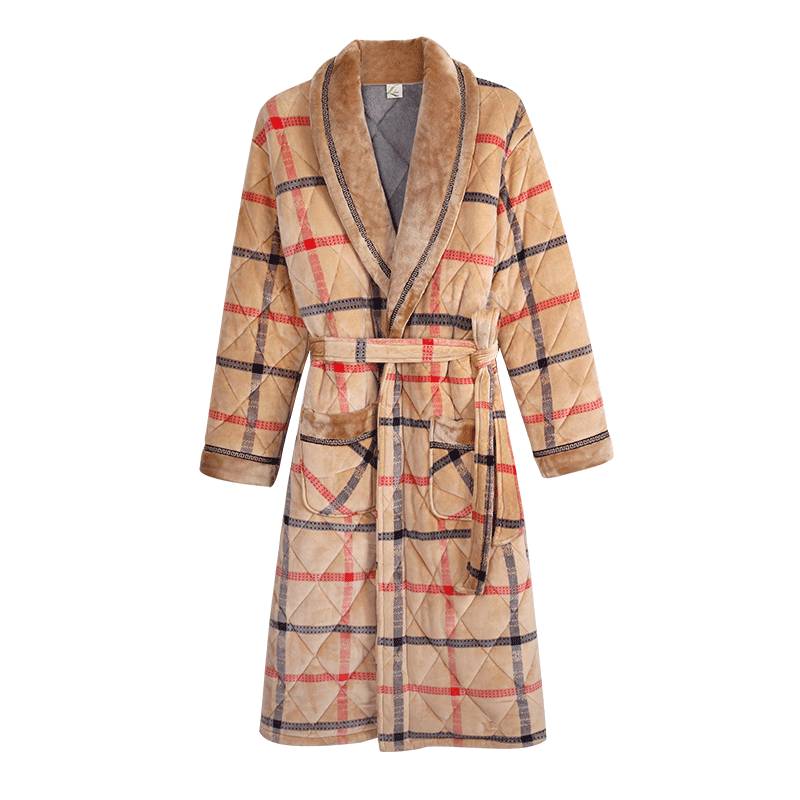 Checkered Pattern Winter Pajama Robe