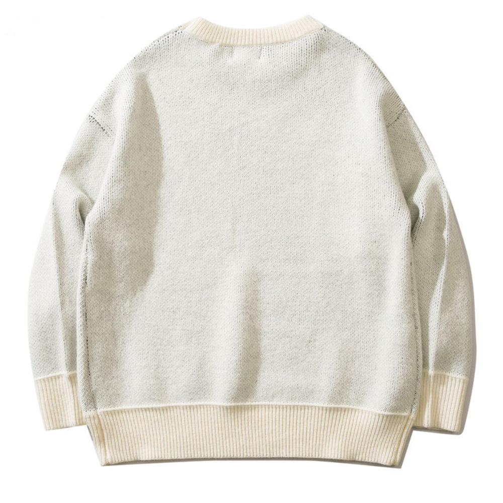 Retro Streetwear Vintage Knitted Sweater