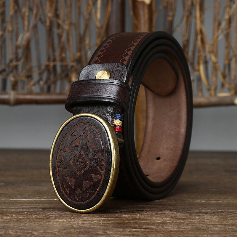 Chopper Ethnic Thick Leather Belts