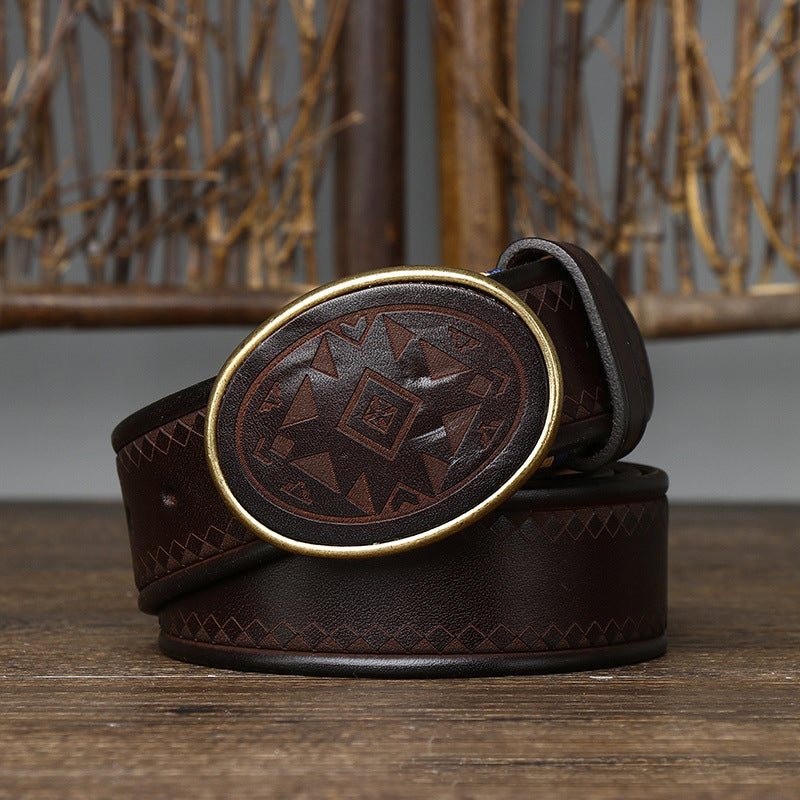 Chopper Ethnic Thick Leather Belts