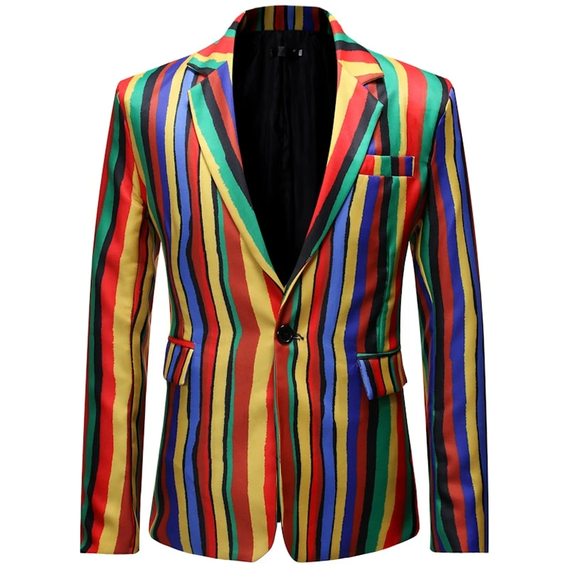 Colorful Rainbow Men Slim Fit Blazer