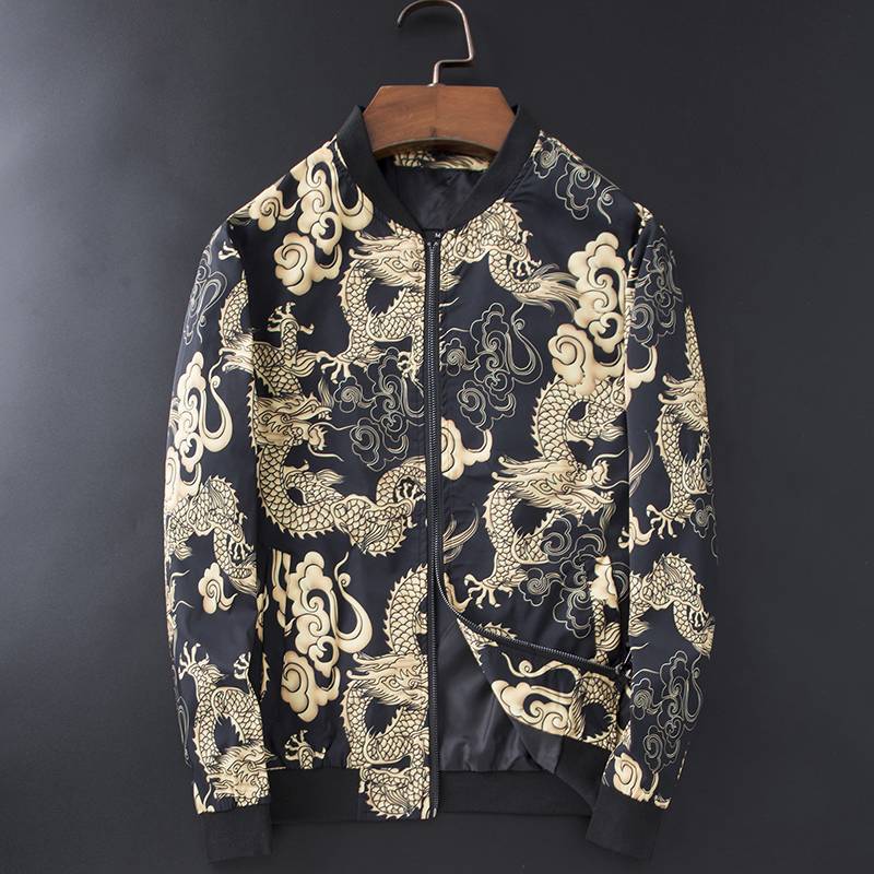 Dragon Printed Bomber Jacket