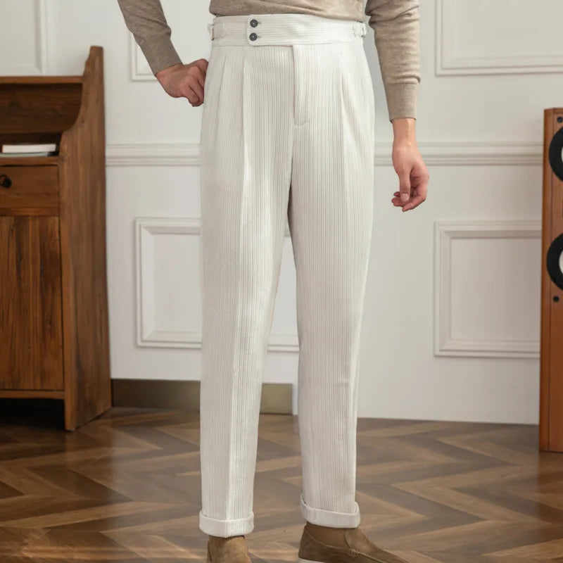 Vertical Stripes Corduroy Trousers