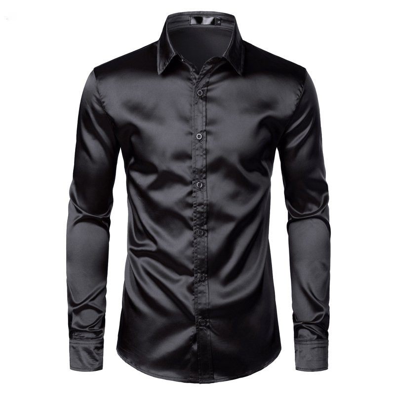 Solid Satin Luxury Dress Shirt