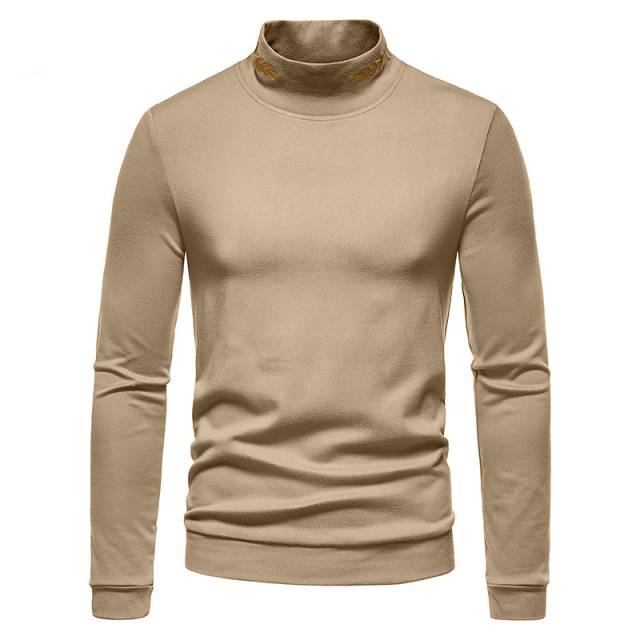 Solid Color Turtleneck Sweater