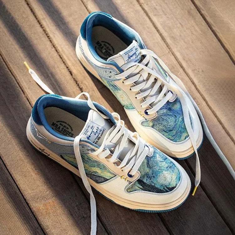 Starry Night Blue Canvas Sneakers