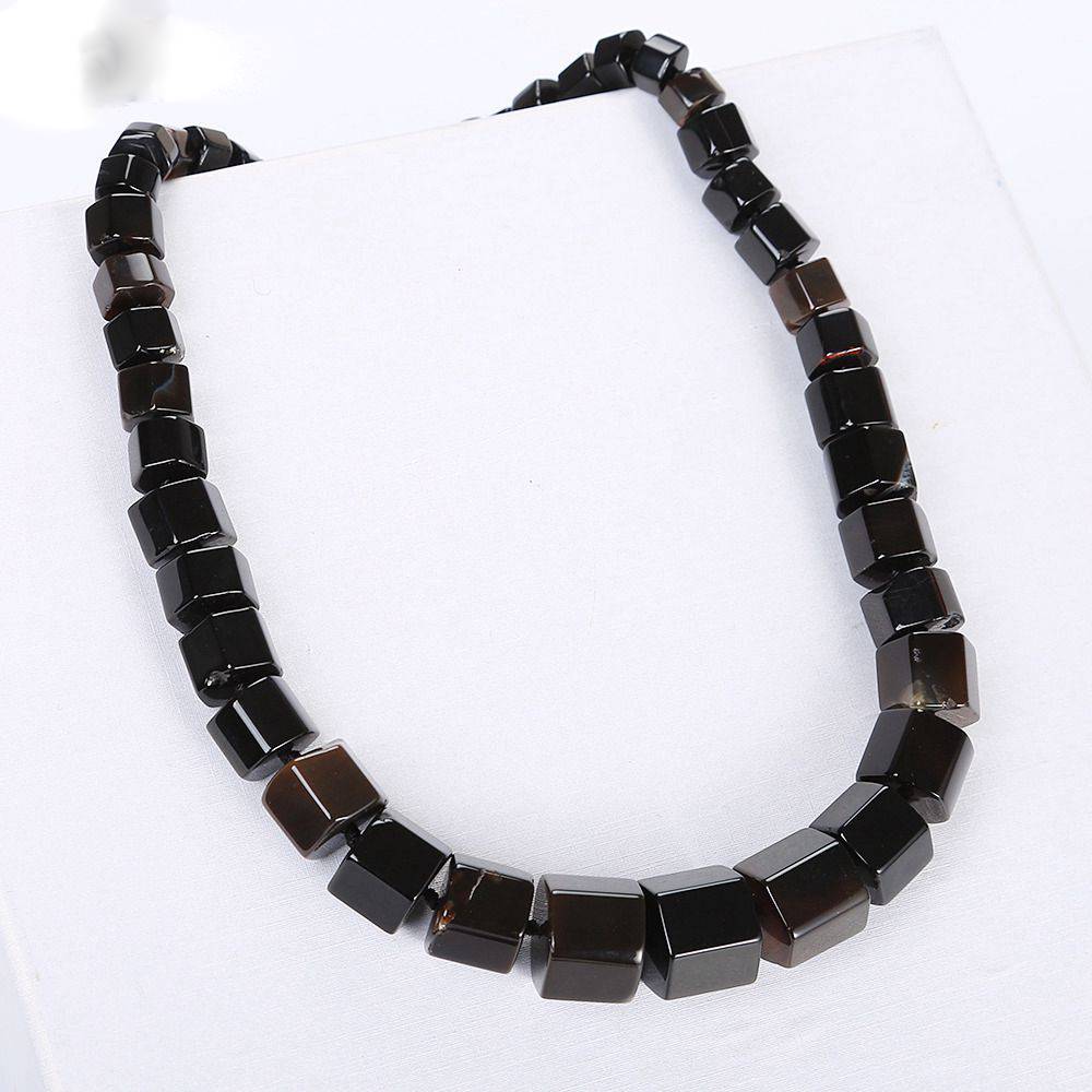 Black Agate Natural Jewelry Men Ethnic Necklace