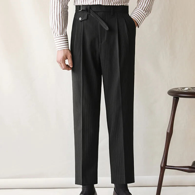 High Waist Casual Stripe Trousers