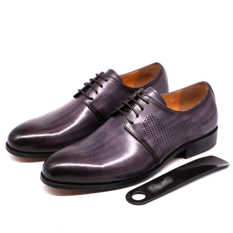 Perforated Leather Men Classic Look Derby Shoes