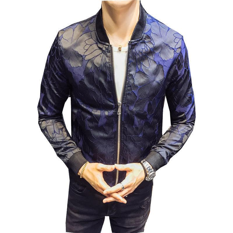 Dark Unique Patterns Men Slim Fit Bomber Jacket - FanFreakz