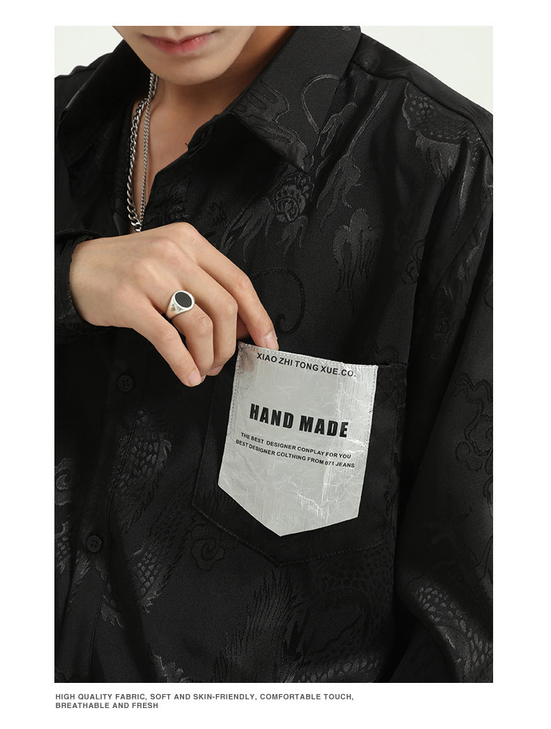 Invisible Dragon Printed Long Sleeve Shirt