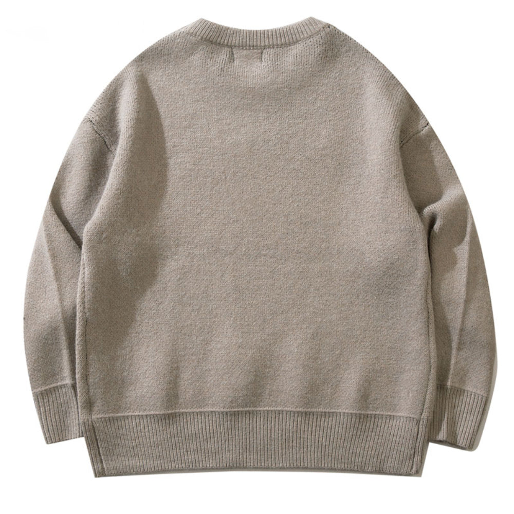 Retro Streetwear Vintage Knitted Sweater