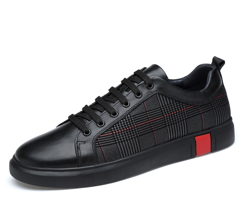 Black Lattice Lace Up Comfort Design Men Sneaker