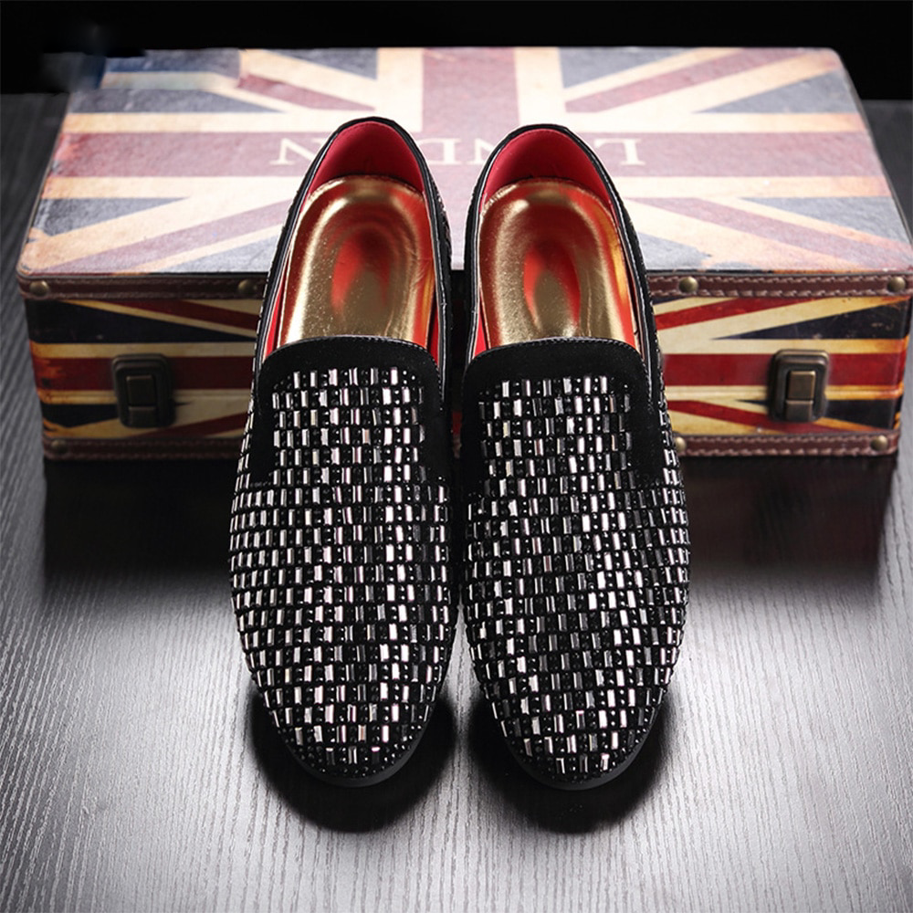 Shining Bricks Pattern Decoration Men Loafers Shoes