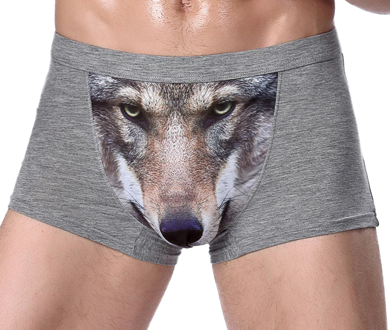 Wolf and Eagle Head Print Man Boxers