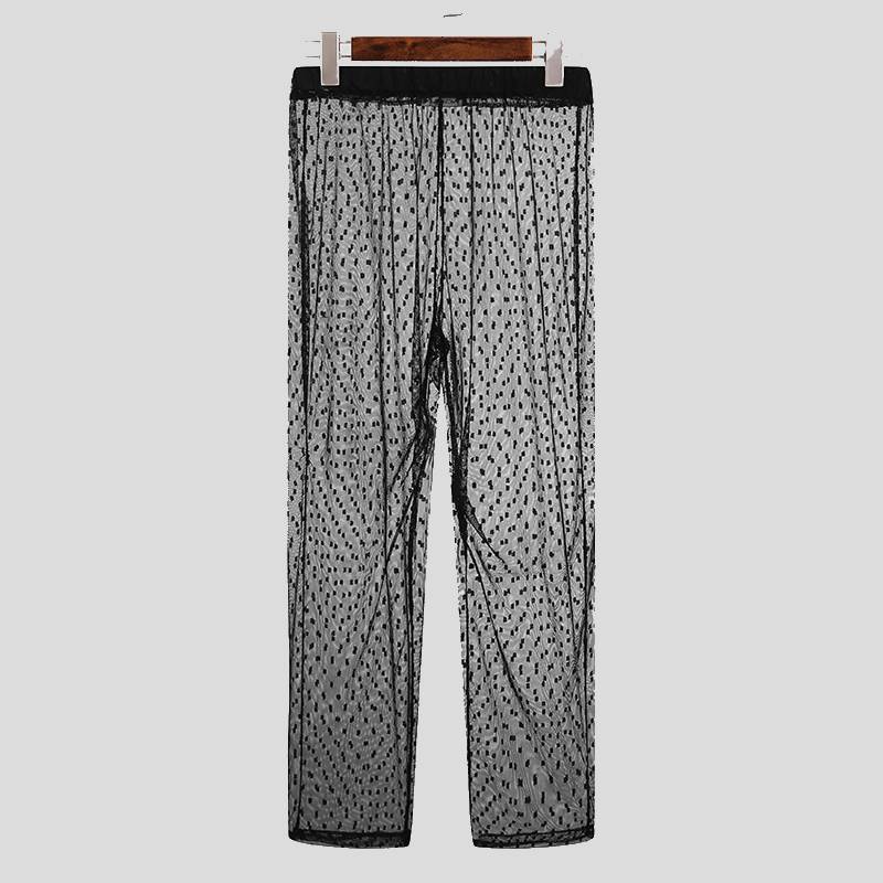 Mesh Transparent Long Sleep Pants