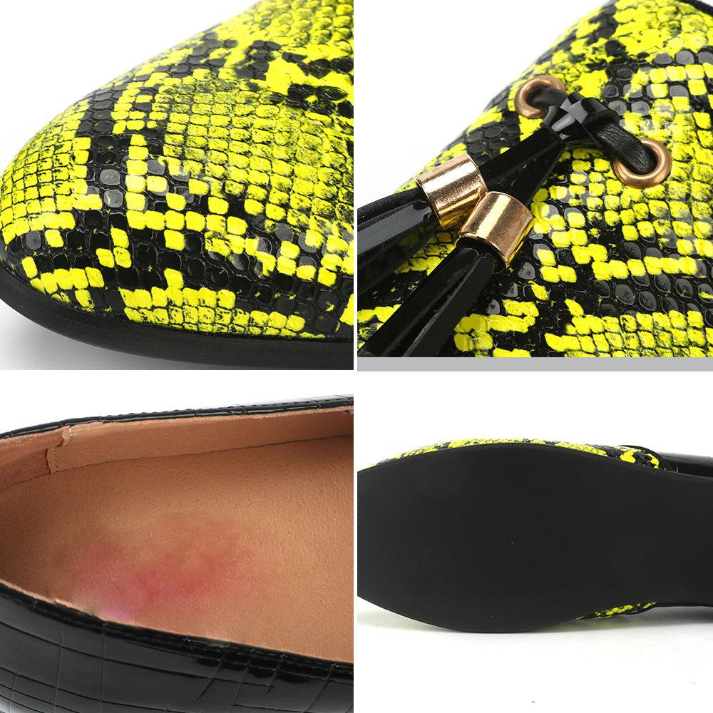 Neon Snake Pattern Pattern Men Loafers Shoes