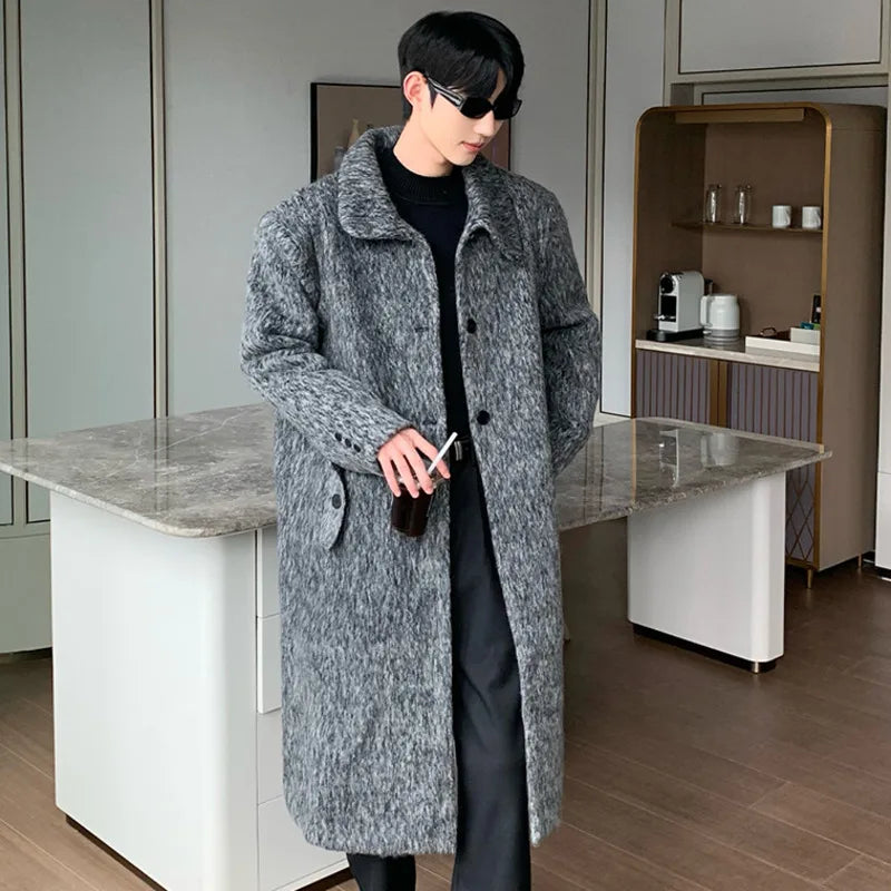 Grey Color Woolen Thick Coat