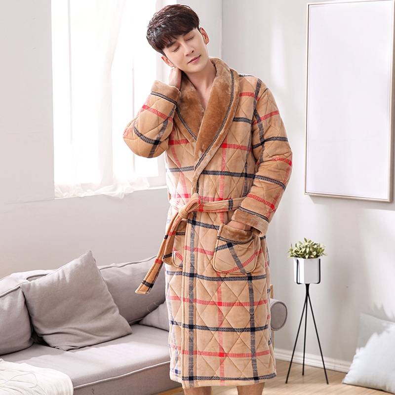 Checkered Pattern Winter Pajama Robe