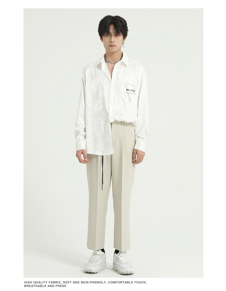 Invisible Dragon Printed Long Sleeve Shirt